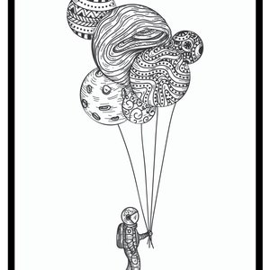 Astronauta solitario ?  Impresión de arte (Art Print) 10 x 8 Pulgadas ? Descarga digital
