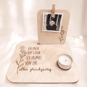Erinnerungslicht Trauerkarte Trauer Geschenk Verstorben Bilderrahmen Polaroid Trauergeschenk Holz Erinnerung Trauerspruch Gedenken Tod Trost