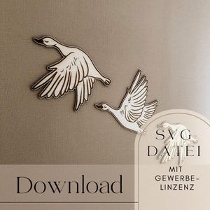 SVG vliegende ganzen gans eend baby decoratie muur bestand laser babykamer muur decoratie baby met commerciële licentie download plotter bestand xtool Digitaal