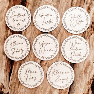 Cartes de jalons naissance panneau en bois photographie décoration en bois cadeau de baptême anniversaire bébé disques en bois chambre d'enfant baby shower chambre de bébé