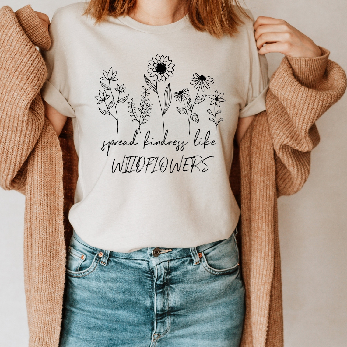 Wildflower t-shirt for Women Graphic tee Nature shirt | Etsy