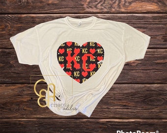 KC Black Grunge Heart Graphic Tee, Sublimation design, Kansas City Tee