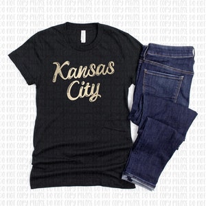 Kansas City 50s Metallic Gold Graphic Tee, Multiple color options available