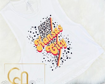 Kansas City Crop Top, Kansas City Tank, Ladies Muscle Tank