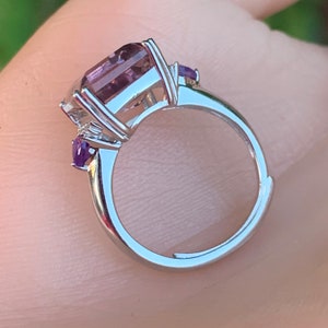Bague amétrine, 5 carats, bicolore, bague réglable en argent sterling image 7