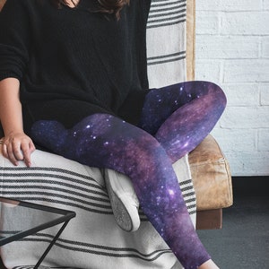 Galaxy Leggings Aesthetic Rave Pants image 1