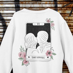 The Lovers Sweatshirt - Tribute to Magritte Hoodie - Tarot card the lovers art inspired unisex sweatshirt esoteric illustration
