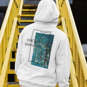 Van Gogh Hoodie- Unisex vintage art hooded Almond Blossoms %100 High Quality Cotton