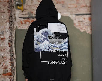 The Great Wave of Kanagawa Hoodie- Men hoodie vintage art hooded Hokusai -Japanese Art hoodie aesthetic women hoodie