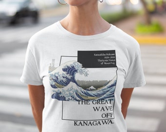Kanagawa Wave Women Shirt - Aesthetic Classic Art Tee%100 High Quality Cotton