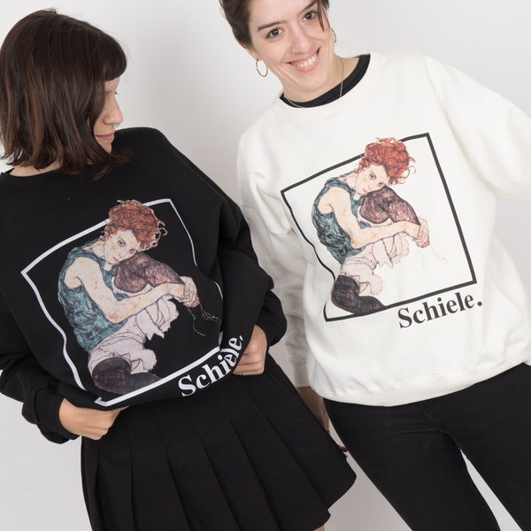 Sweat-shirt Egon Schiele - Sweat à capuche unisexe Art Esthétique %100 Coton de haute qualité