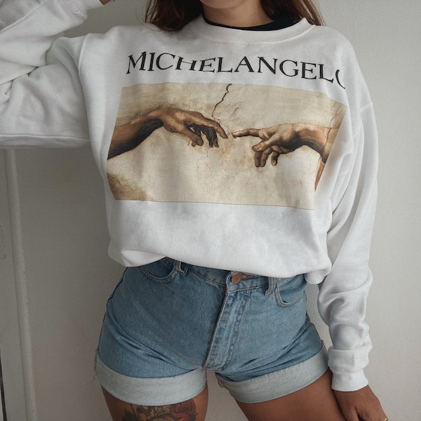 Michelangelo Sweatshirt - Art vintage sweatshirt woman sweatshirt men sweatshirt -%100 Cotton High Quality