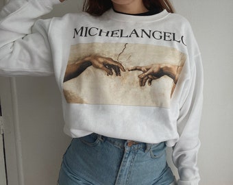 Michelangelo Sweatshirt - Art vintage sweatshirt woman sweatshirt men sweatshirt -%100 Cotton High Quality