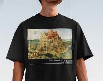 バベルの塔Tシャツ：ピーテル・ブリューゲル ルネサンス美術、聖書の