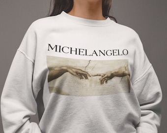 Michelangelo Unisex Sweatshirt - Aesthetic Art Hoodie - Creation of Adam Sweatshirt- Michelangelo men sweatshirt - Michelangelo women