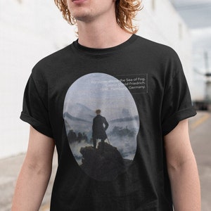 David Friedrich Shirt Unisex - Wanderer above the Sea of Fog Art Tee%100 High Quality Cotton