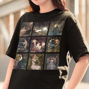 Chemise John William Waterhouse - Chemise unisexe Collage Waterhouse - Mosaïque Collage Romantisme Art mouvement tee -%100 Coton Haute Qualité
