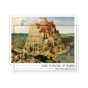 The tower of Babel Sticker - Classic Art Laptop Sticker