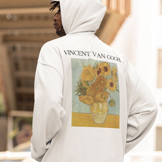 Van Gogh Hoodie Sunflowers Backprint %100 High Quality - Etsy Polska