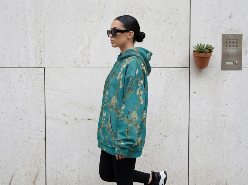Van Gogh Almond Blossoms Hoodie: All Over Print Poetcore Aesthetic Unisex Art Sweatshirt image 3