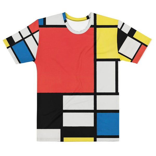 Hommage an Mondrian – Der Tanz – Allover-Herrenhemd AOP-Männerkleidung ästhetische Kunst