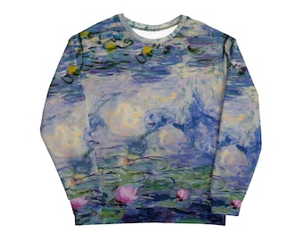 Tribute to Monet Sweatshirt - All over aesthetic art sweatshirt - Water Lilies Oversized unisex hoodie