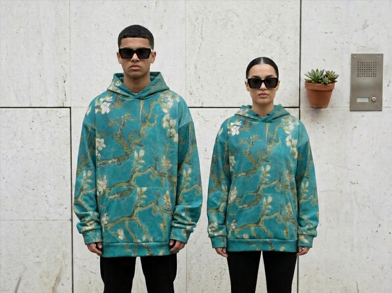 Van Gogh Almond Blossoms Hoodie: All Over Print Poetcore Aesthetic Unisex Art Sweatshirt image 1
