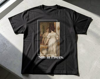 Pisces shirt Aesthetic - Art Inspired Astrology Tee - Classic art Pisces Shirt - Astrology Short Sleeve Tee - Fine art meme Zodiac Present