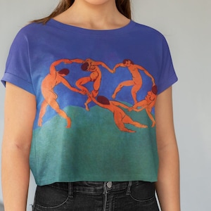 Tribute to Matisse- The dance all over shirt - Crop top aesthetic art lover short tee summer women