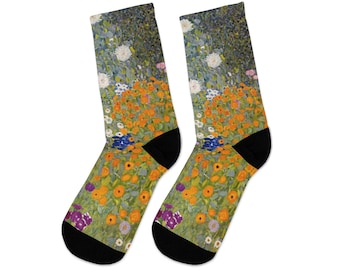 Gustav Klimt Socks - Flower Garden art Socks