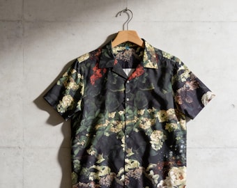 Tribute to Monet Collared button down short sleeve shirt - Flower paintings  - impressionism shirt - Hawaiian Shirt- Men shirt - Women shirt
