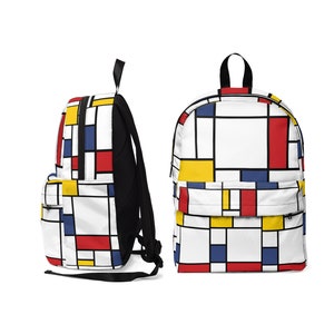 Sac à dos hommage à Mondrian Art, sac à dos pour femmes et hommes