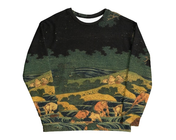 Hokusai Sweatshirt Japanese Art All Over Sweatshirt Aesthetic Oversized Unisex Hoodie Full Print Etsy Australia