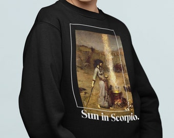 Skorpion Sweatshirt Ästhetik - Art Inspiriert Astrologie Sternzeichen Hoodie - Classic Art Skorpion Sweatshirt - Fine Art Meme Sternzeichen Geschenk