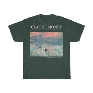 Claude Monet inspired shirt Soleil Levant Aesthetic Art shirt %100 High Quality Cotton Tribute to Monet imagen 6