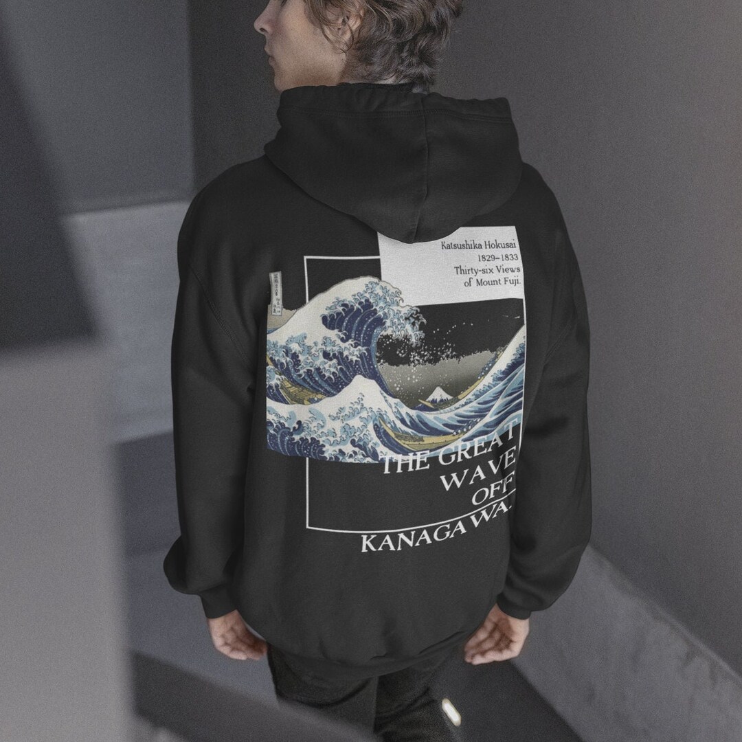 The Great Wave of Kanagawa Hoodie Unisex Vintage Art Hooded - Etsy