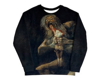 Francisco de Goya All over aesthetic art sweatshirt - Saturn Devouring His Son Oversized unisex hoodie