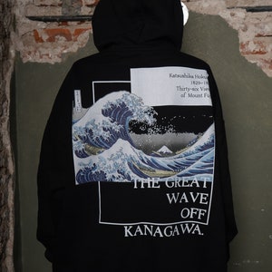 The Great Wave of Kanagawa Hoodie Men hoodie vintage art hooded Hokusai %100 High Quality Cotton-Japanese Art hoodie aesthetic women hoodie image 2