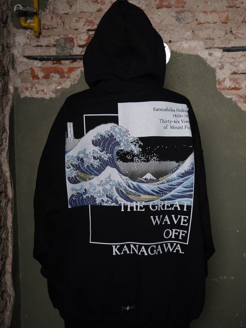 The Great Wave of Kanagawa Hoodie Men hoodie vintage art hooded Hokusai %100 High Quality Cotton-Japanese Art hoodie aesthetic women hoodie image 2