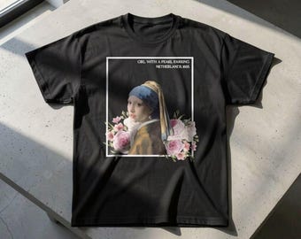 Girl with a Pearl Earring Shirt - Johannes Vermeer Art Clothes %100 High Quality Cotton