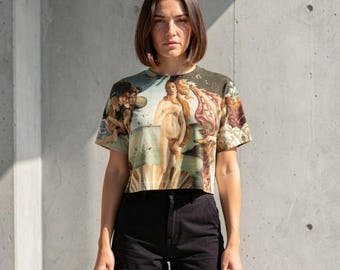 Mesh Top | Renaissance Shirt Blouse Print | Venus Cherub See