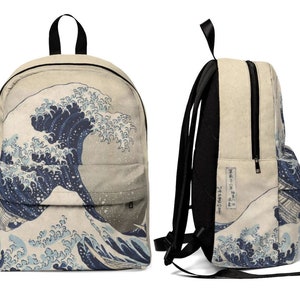Hokusai Backpack - The great Wave of Kanagawa Art Lover Laptop Backpack