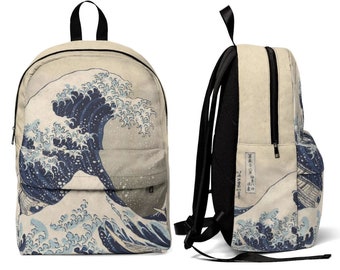 Hokusai Backpack - The great Wave of Kanagawa Art Lover Laptop Backpack