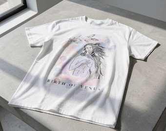 Venus of Botticelli Watercolors Aesthetic shirt - Unisex Bokeh art women shirt - %100 High Quality Cotton