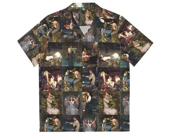 John William Waterhouse Collared Button Down Short Sleeve - Etsy