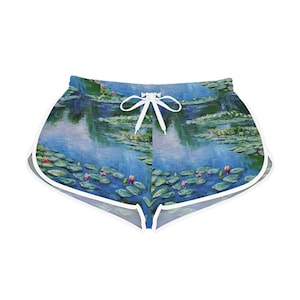 Tribute to Monet shorts - Nenúfares shorts - Women shorts art aesthetic relaxed shorts - Beach bottoms - Beach short Sport women clothing