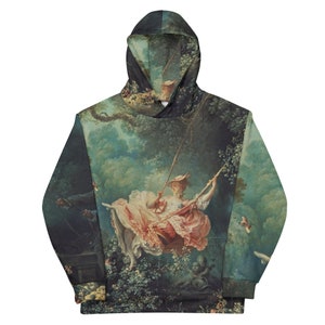 Fragonard Hoodie - The swing Hoodie All Over printed - Aesthetic art clothing rococco hoodie AOP