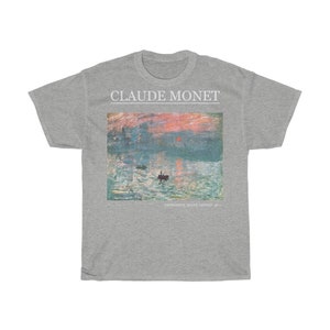 Claude Monet inspired shirt Soleil Levant Aesthetic Art shirt %100 High Quality Cotton Tribute to Monet imagen 7