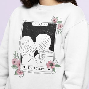 The Lovers Sweatshirt - Tribute to Magritte Hoodie - Tarot card the lovers art inspired unisex sweatshirt esoteric illustration