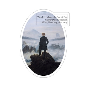 Kunststicker David Friedrich - Wanderer boven de zee van mist Laptopsticker